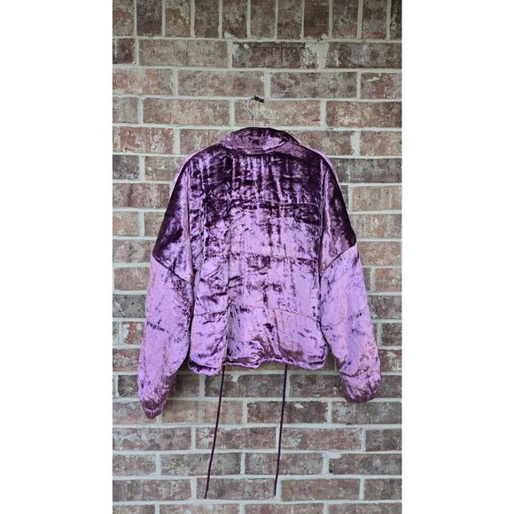 Free People Purple Velvet Bomber Jacket Size XS - Picture 4 of 5